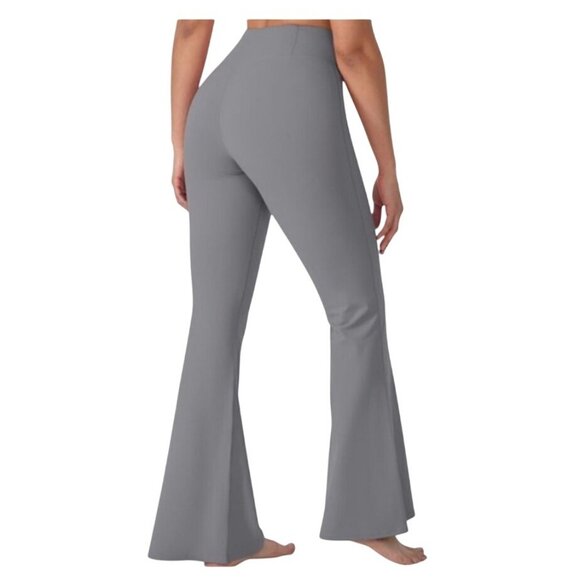 Halara Tie-Dye Yoga Flared High Waisted Pants Gray & Black Size Large - Picture 2 of 14